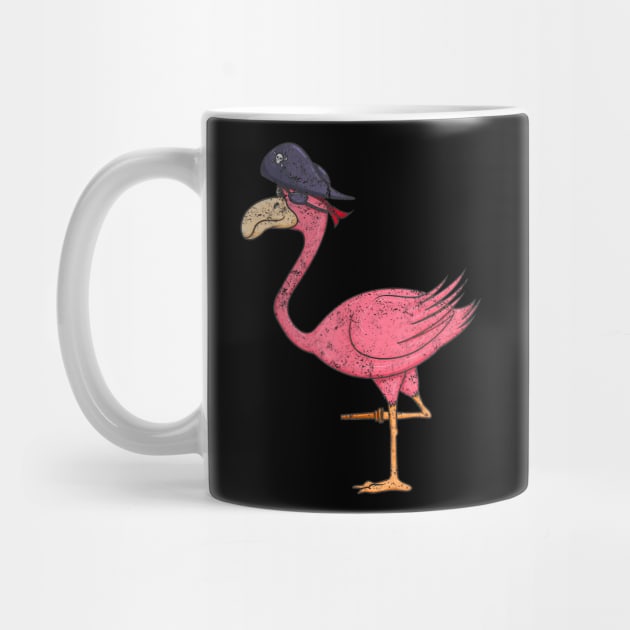 Pirate Pink Flamingo With Eyepatch Halloween by Hensen V parkes